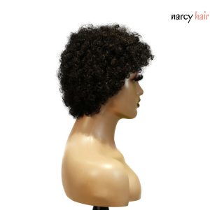 center wig machine made black wig remy hair h023