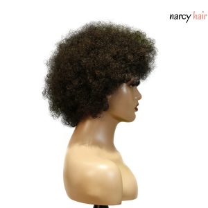 center wig machine made black wig remy hair 2301