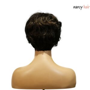 center wig machine made black wig remy hair tc041