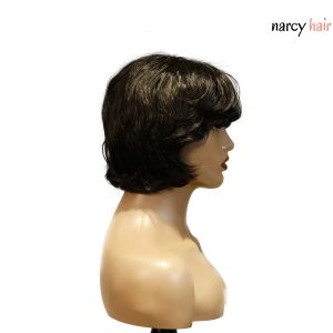 center wig machine made black wig remy hair tc063
