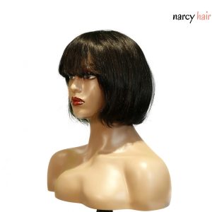 center wig machine made black wig remy hair tc027