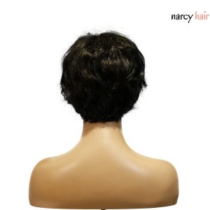 center wig machine made black wig remy hair tc16