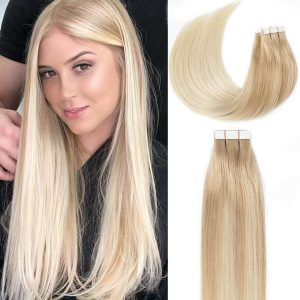 center wig asian raw hair tape in hair extensions