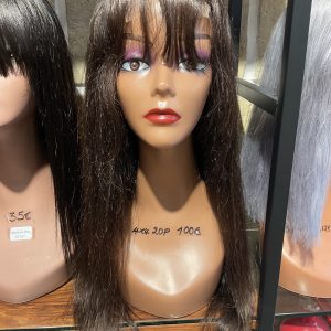 center wig 4x4 straight lace bangs wig remy hair