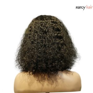 center wig machine made black wig remy hair tc047