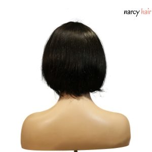 center wig machine made black wig remy hair h009