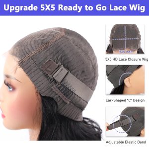 center wig natural black remy hair 5x5 lace closure jerry curly 12 inch bob human hair wig