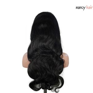 center wig natural black remy hair 6x7 lace closure body wave human hair wig