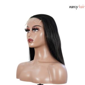 center wig natural black asian raw hair 5x5 hd lace closure straight bob human hair wig