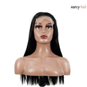 center wig natural black remy hair 5x5 lace closure straight human hair wig