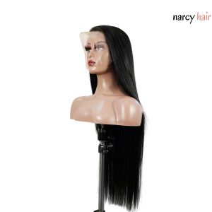 center wig 13x4 straight lace front wig natural black remy hair
