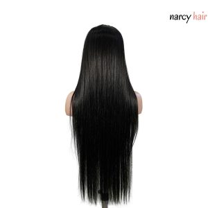 center wig 13x4 straight lace front wig natural black remy hair