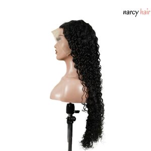 center wig 13x4 deep wave lace front wig natural black remy hair