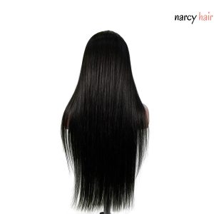 center wig natural black asian raw hair 13x6 hd lace front wig straight human hair wig