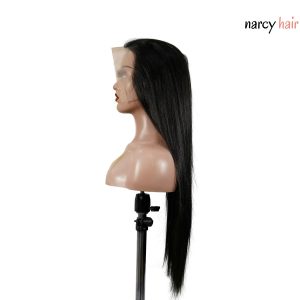 center wig 13x6 double drams straight lace front wig black remy hair