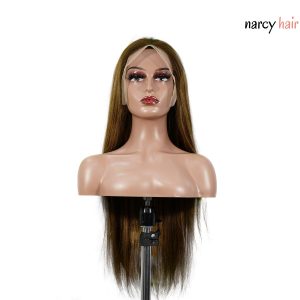 center wig 13x4 straight lace front wig m4&27 highlight remy hair 26 inch