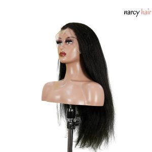 center wig 13x4 yaki straight lace front wig black remy hair