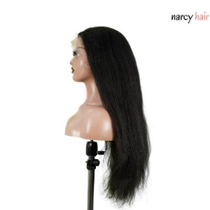 center wig 13x4 yaki straight lace front wig black remy hair