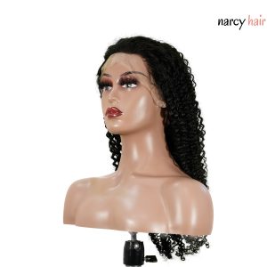 center wig 13x4 kinky curly lace front wig natural black remy hair
