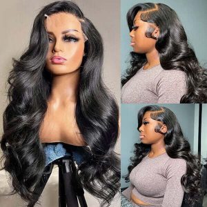 center wig 360 body wave lace front wig remy hair