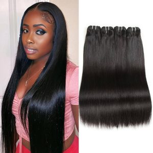 center wig asian raw hair black straight bundles