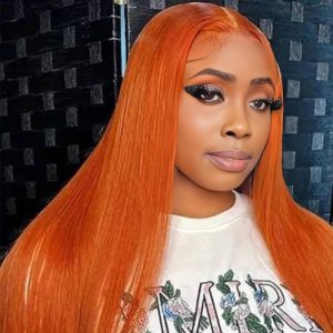 center wig 13x4 straight lace front wig 350 orange 26 inch remy hair