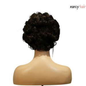 center wig machine made black wig remy hair tc064